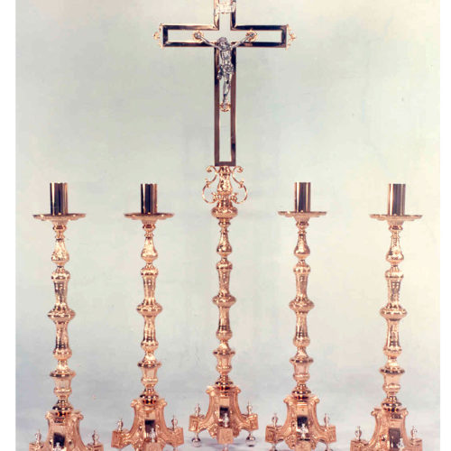 Candelabros planos, candeleros mesa y ángel